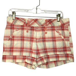 Forever Pink & White Plaid Shorts (Size: M)